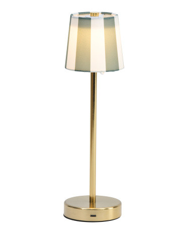 4x14 Printed Lampshade Rechargeable Tabletop Lamp | TJ Maxx