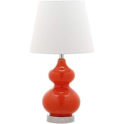 JONATHAN Y 20.5" Sunset Orange Glass Table Lamp, Modern Gourd Bedside Nightstand Lamp for Bedroom... | Amazon (US)