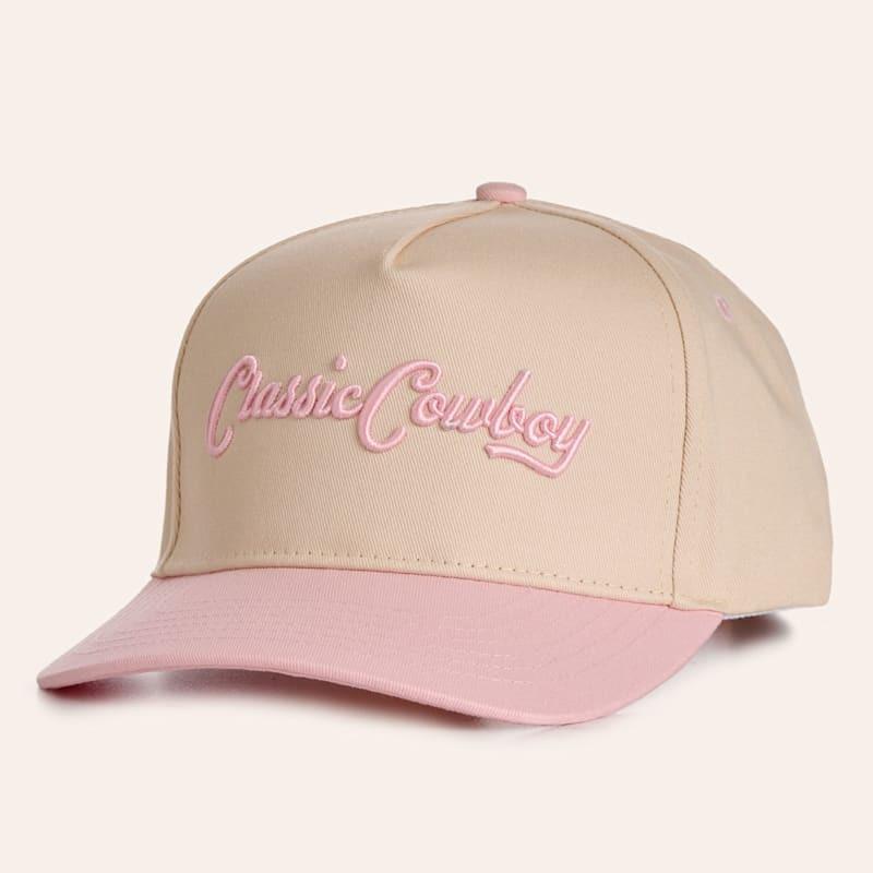 Classic Cowboy Dolly Cream & Pink Embroidered Logo Cap | Cavender's