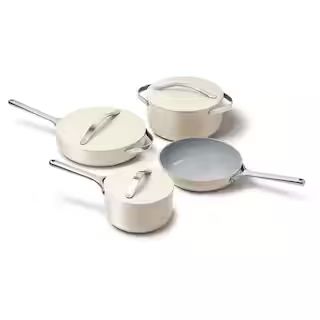 CARAWAY HOME 9-Piece Ceramic Nonstick Cookware Set in Cream CW-CSET-R01 - The Home Depot | The Home Depot