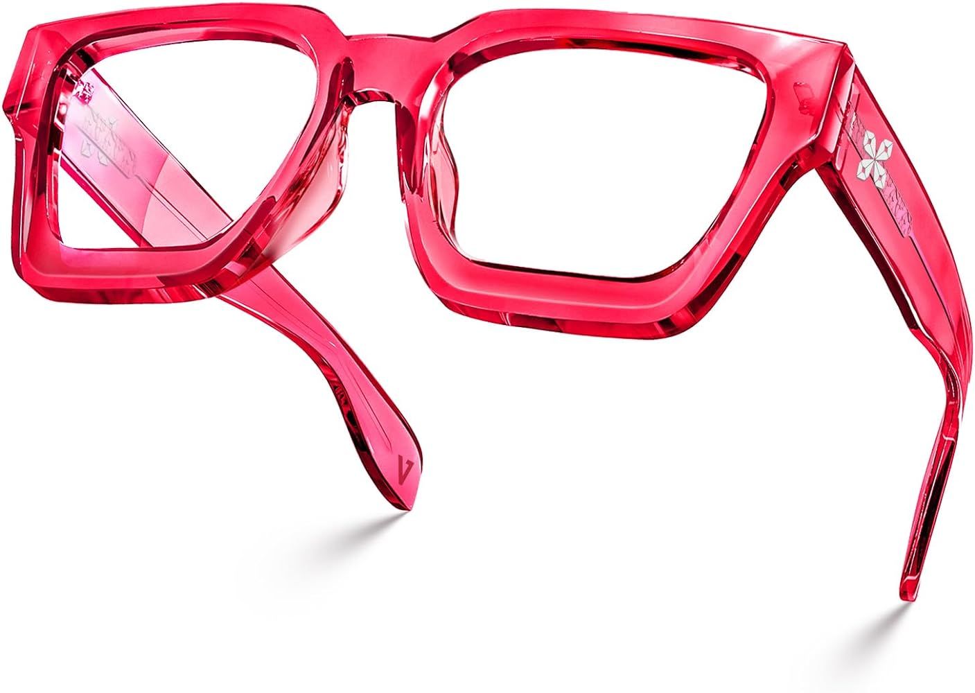 VISOONE Blue Light Blocking Glasses Rectangle Chic Preppy Look MultiColor Frame for Women Men RIVER | Amazon (US)