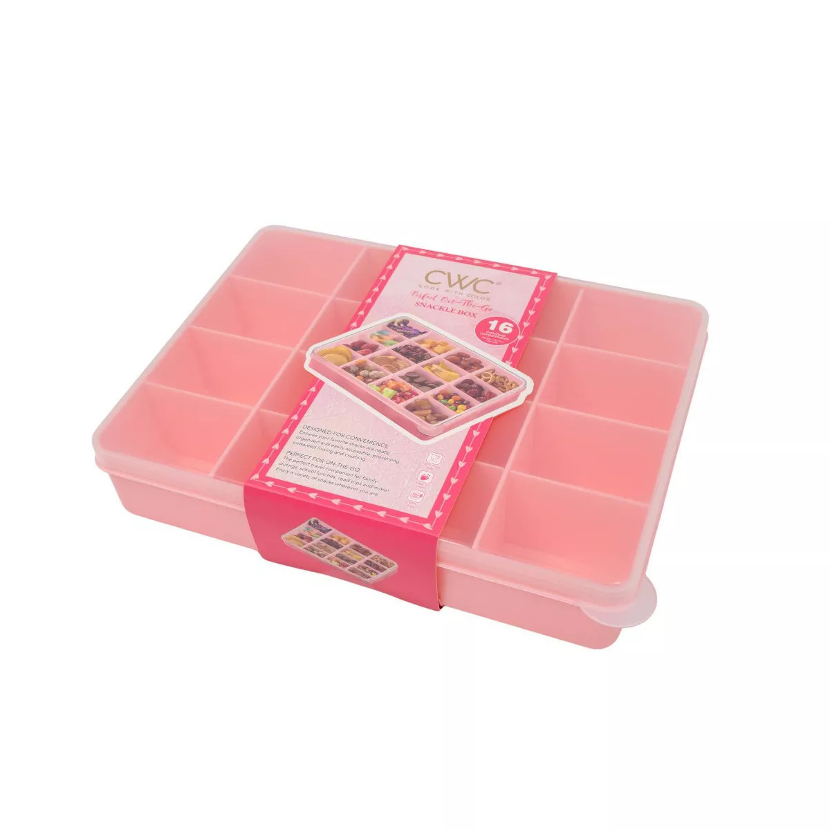 Cook With Color Valentine Snacklebox with Adjustable Divider Pink | Target