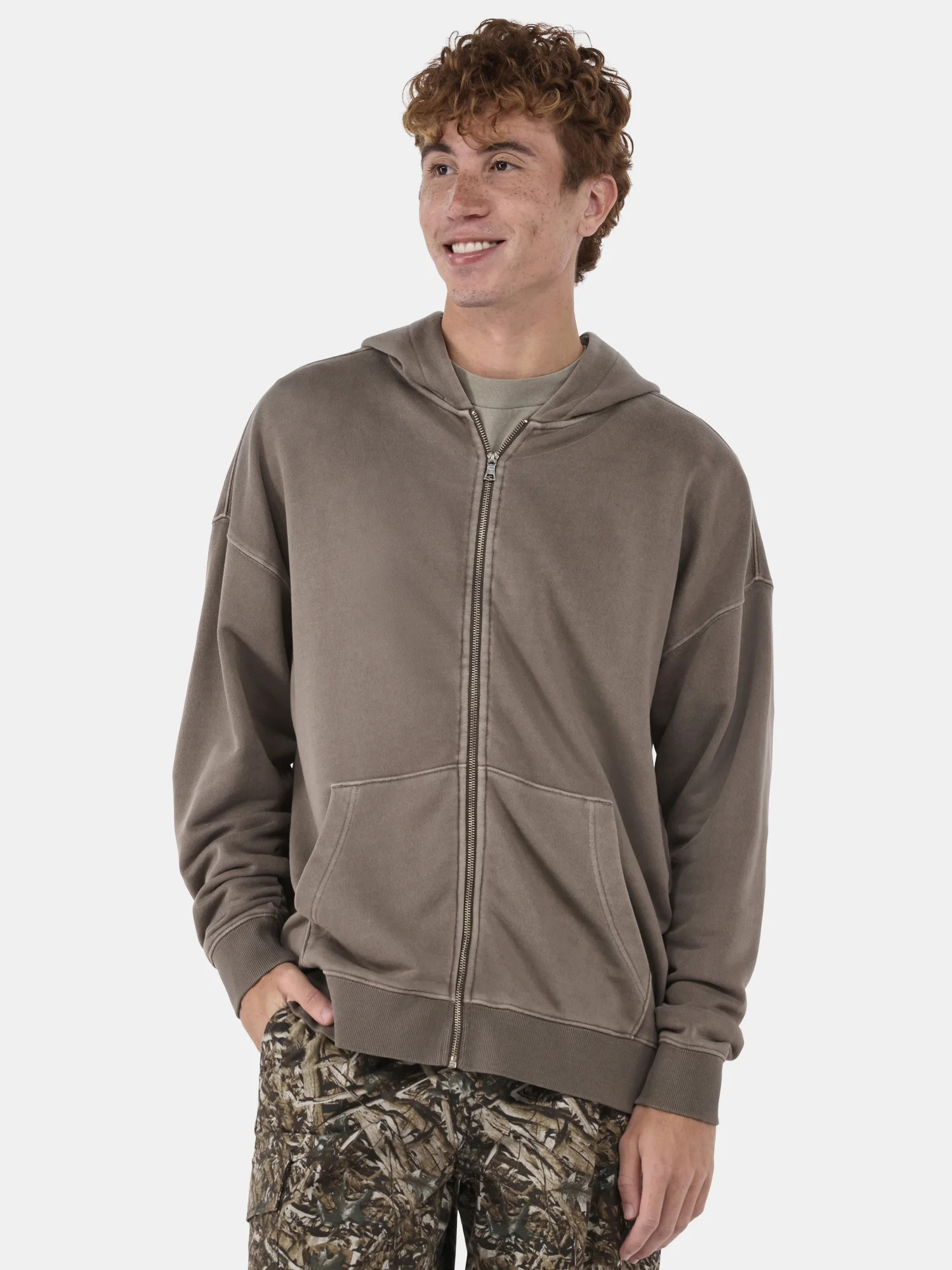 No Boundaries Zip Hoodie with Long Sleeves, Men's & Big Men's - Walmart.com | Walmart (US)