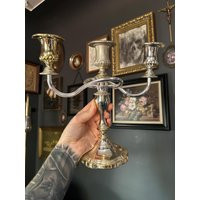 Vintage Silver Plated Candelabra | Goth, Gothic, Dark Interior, Academia, Victorian | Etsy (US)