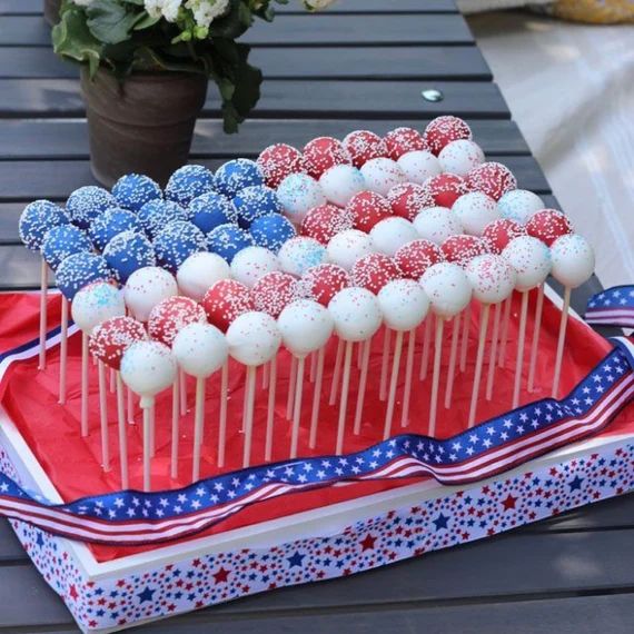 July 4th - Patriotic Flag Cake Pops - party - Chocolate - Vanilla | Etsy (US)