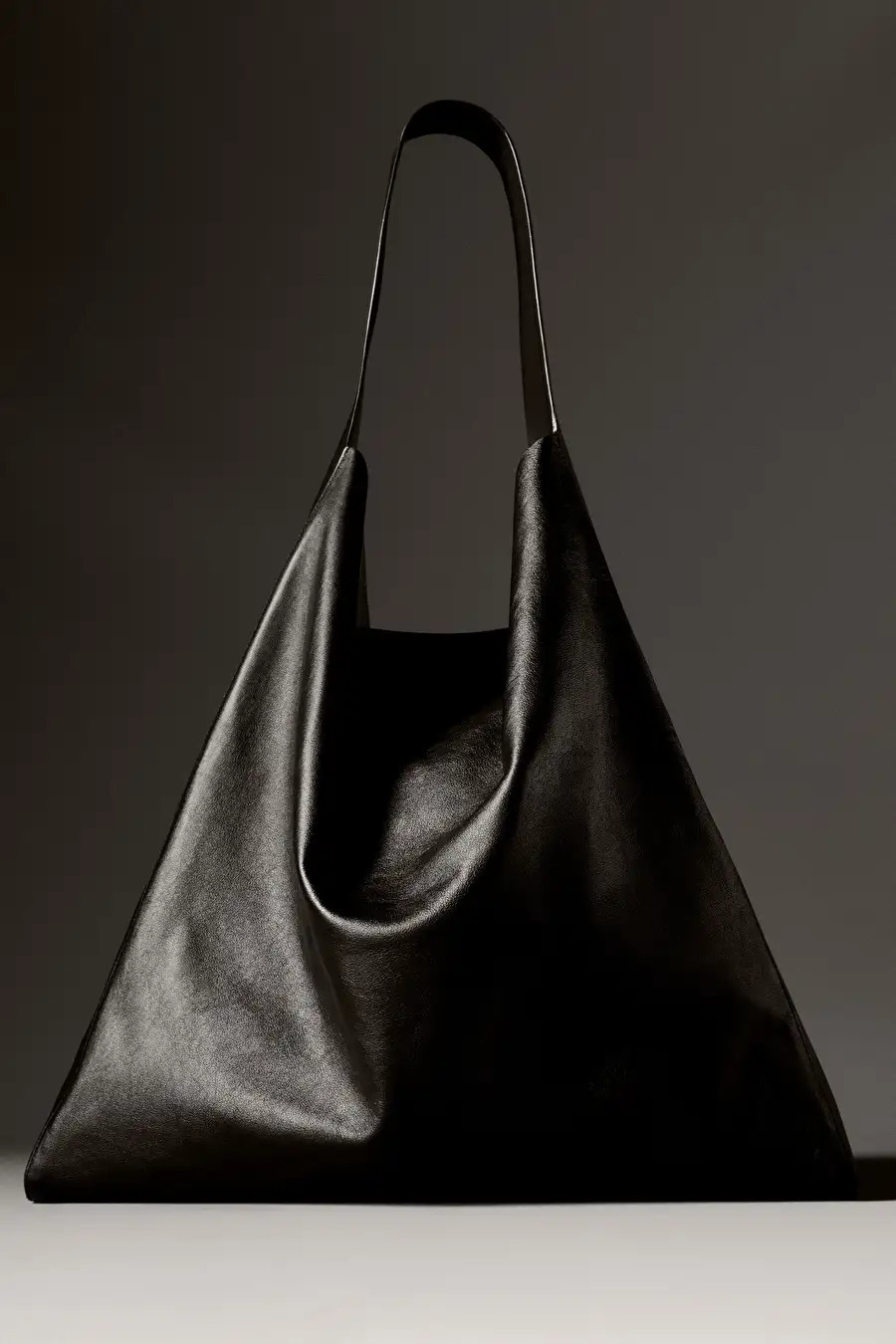 OVERSIZED SLOUCHY TOTE - LEATHER - BLACK - COS | COS UK