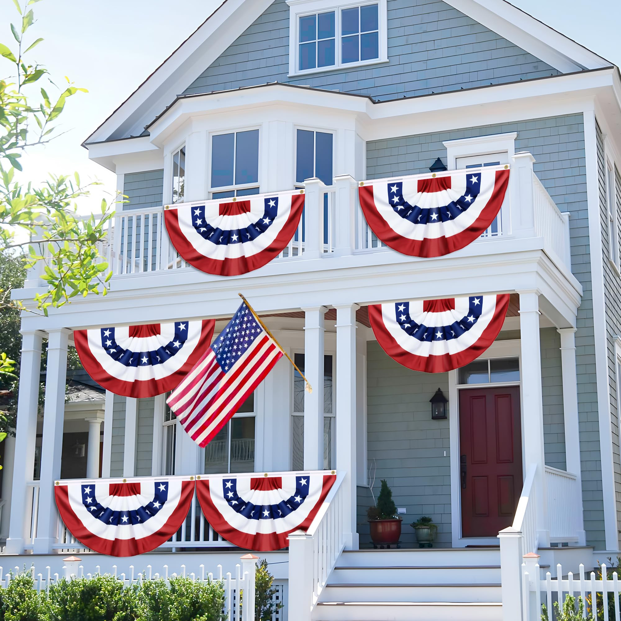 4 Pack Large Size 3 X 6 FT American Bunting Flag, 4th of July Decorations USA Pleated Fan Flag Pa... | Amazon (US)