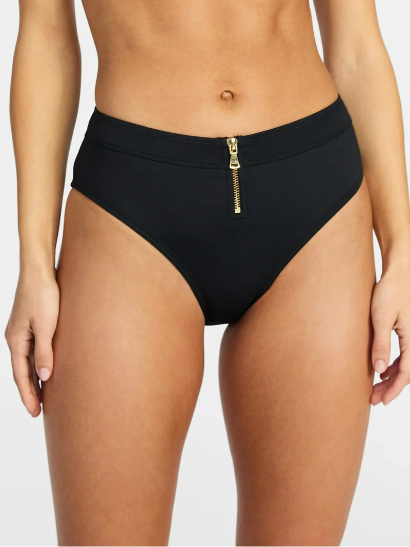 Time and Tru Women's and Women's Plus Size Bond Girl Compression Zipper Bikini Bottoms, Sizes XS-... | Walmart (US)