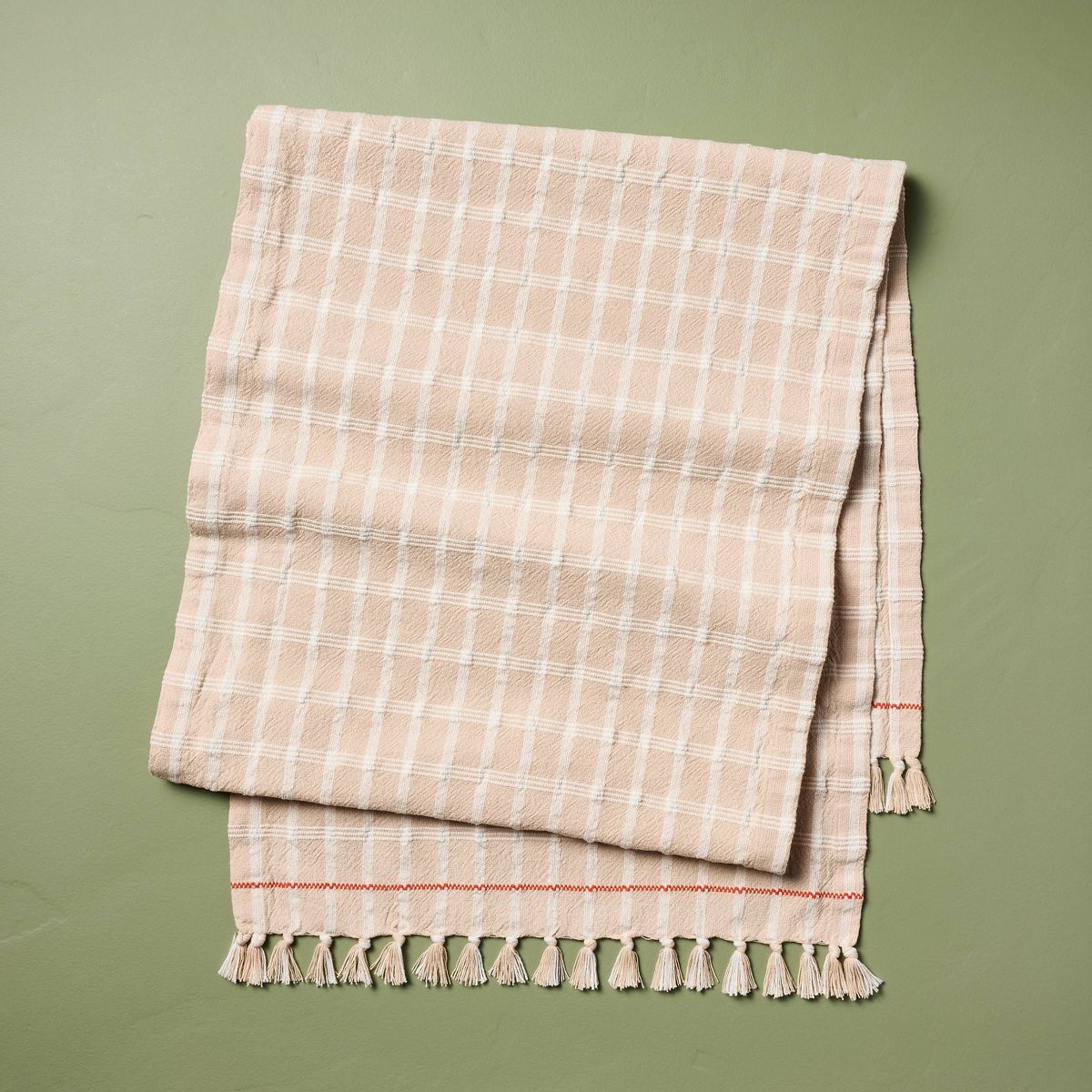 20"x90" Tri-Stripe Plaid Stitched Table Runner - Hearth & Hand™ with Magnolia | Target
