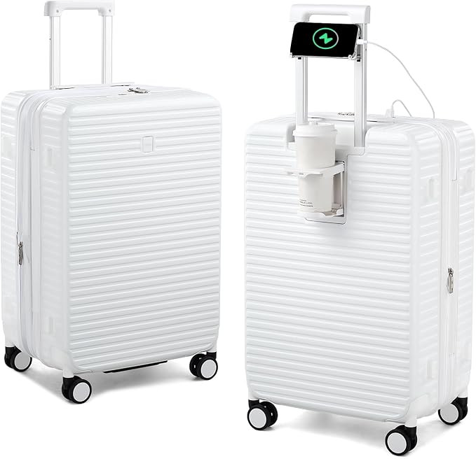 HanTrip Hard Shell Suitcases Travel Expandable Luggage, 24 Inch Check in Luggage with Spinner Whe... | Amazon (US)