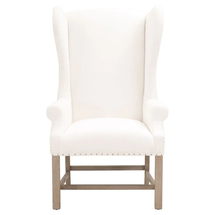 Fabric Upholstered Wingback Arm Chair in White | Wayfair Professional