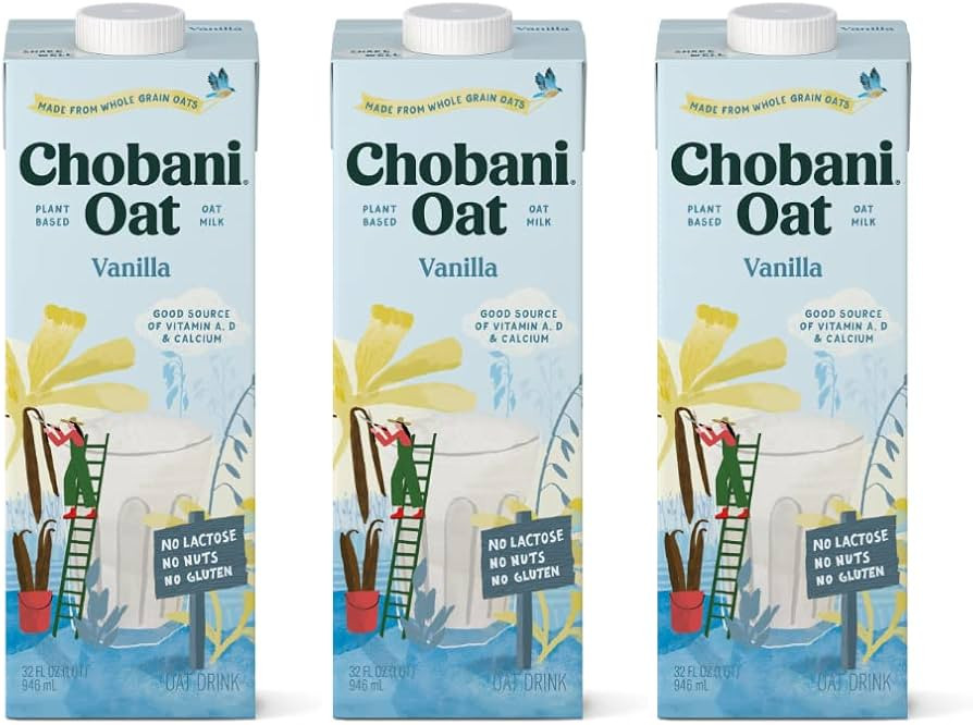 Chobani Oat Drink, Vanilla Barista Edition, No Lactose, No Nuts, Gluten Free, 32 Ounce (Pack of 3... | Amazon (US)