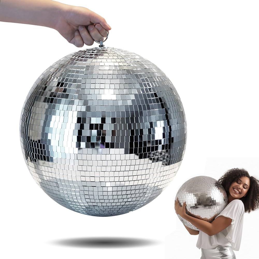Large Disco Ball, 16 inch Mirror Ball Disco Ball, Hanging Disco Ball for Party Decoration DJ Club... | Amazon (US)