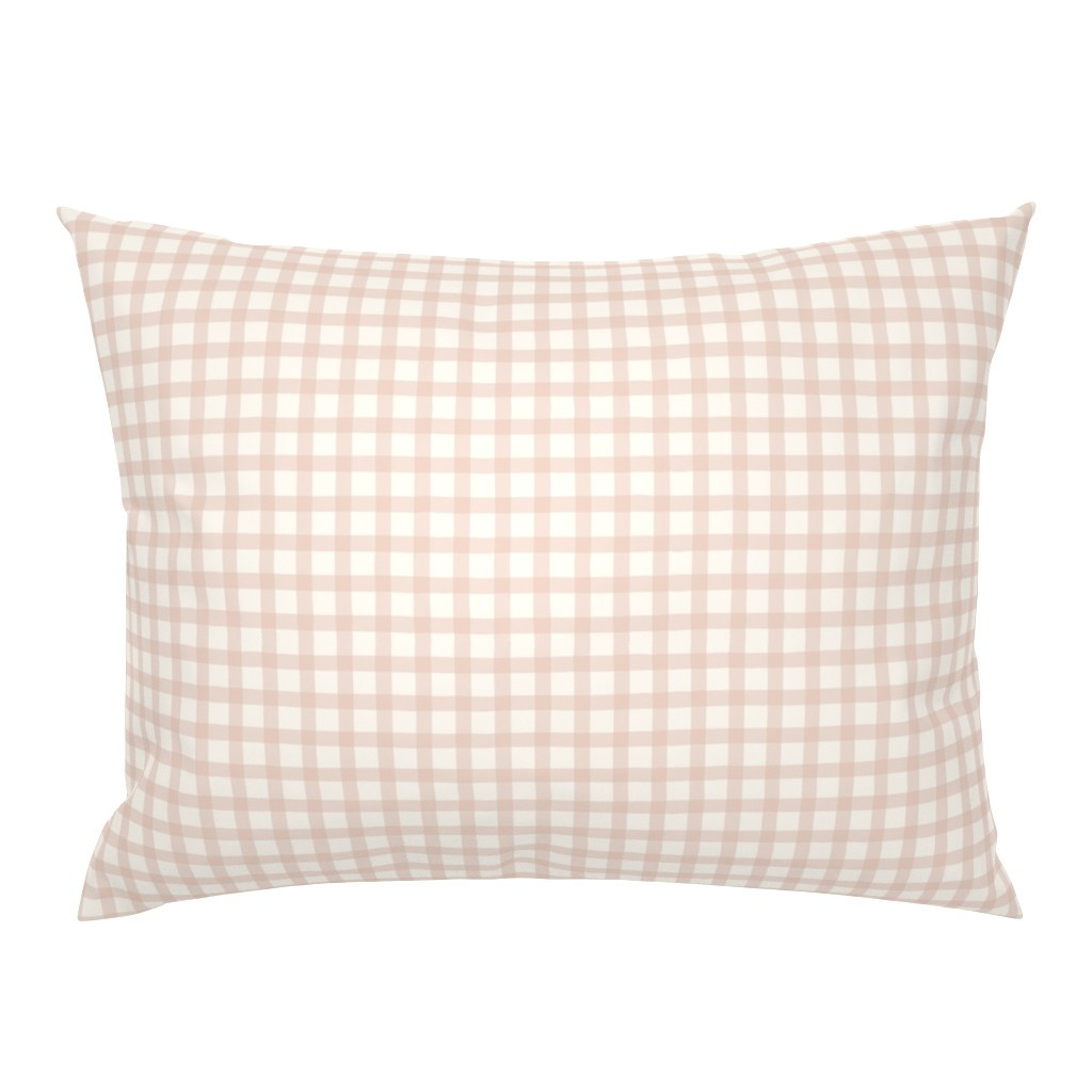 Classic Hand Painted Gingham in Vintage Washed Soft Petal Pink Pillow Sham | Spoonflower | Spoonflower