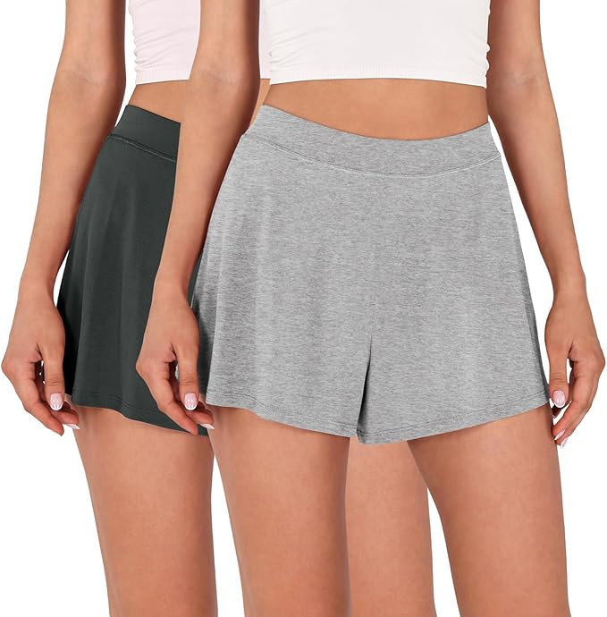 ODODOS 2-Pack Modal Soft Lounge Shorts for Women High Waist Casual Sleepwear Cozy Pajama Bottom-3... | Amazon (US)