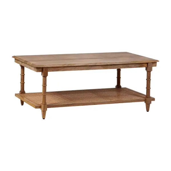 Carolina Living Chesterfield Wood & Cane Coffee Table - Whitewash - Bed Bath & Beyond - 39423902 | Bed Bath & Beyond