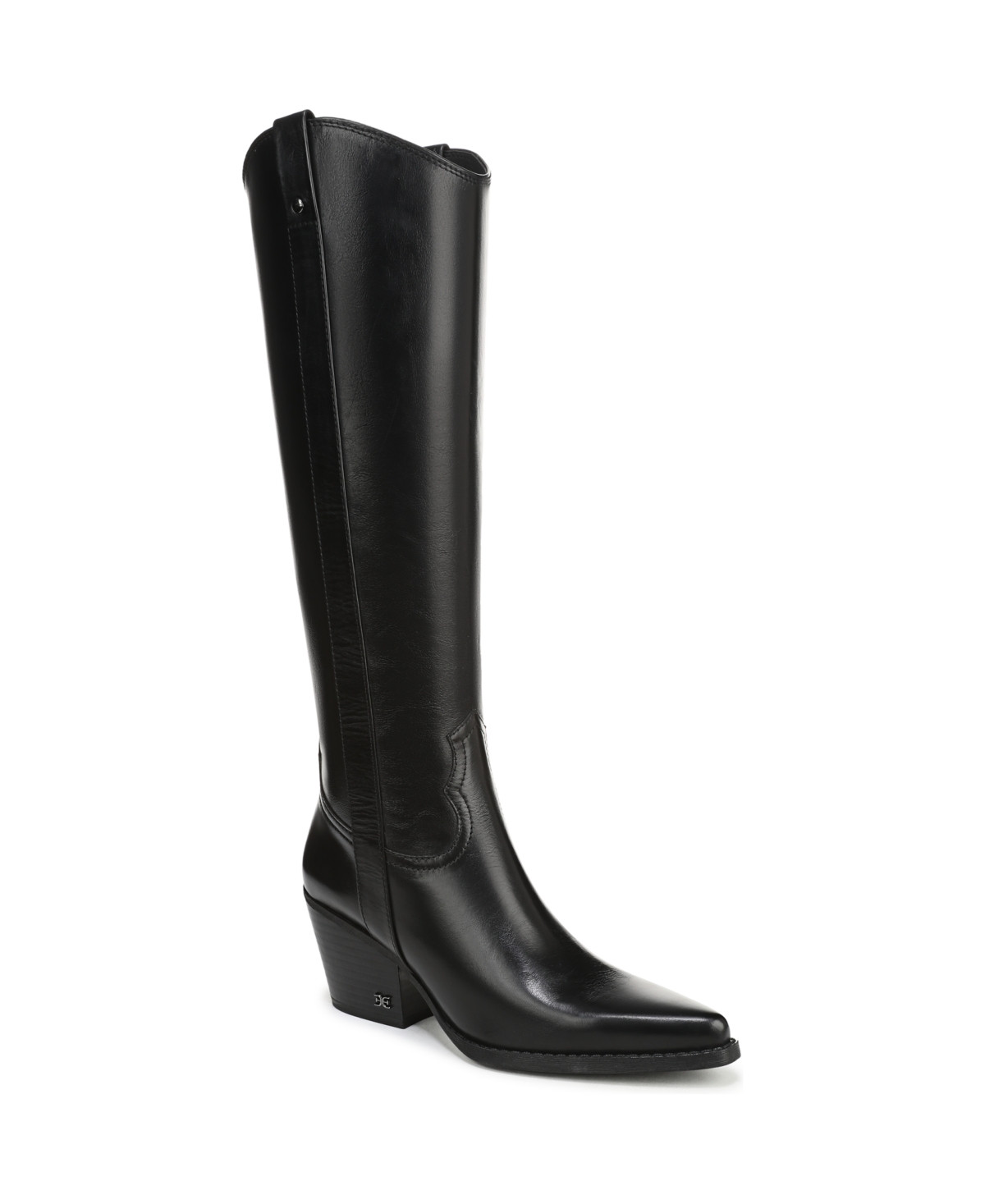 Sam Edelman Women's Wyatt Slip On Riding Boot - Black Leather | Macy's