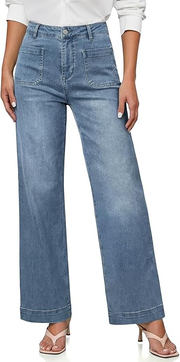 Cicy Bell Jeans for Women Wide Leg High Waisted Baggy Straight Leg Trendy Vintage Denim Pants wit... | Amazon (US)