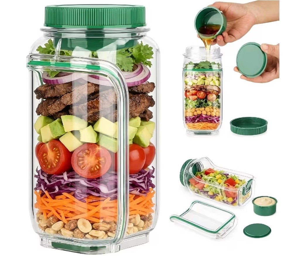 Salad Jar with Side Opening & Dressing Cup – Upgraded Locking Buckle, Secure Side Seal Salad Pod Mason Jar Side Open

#LTKHome #LTKfoodie #LTKSaleAlert