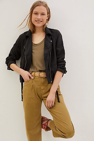 Marrakech Suzano Linen Moto Jacket | Anthropologie (US)