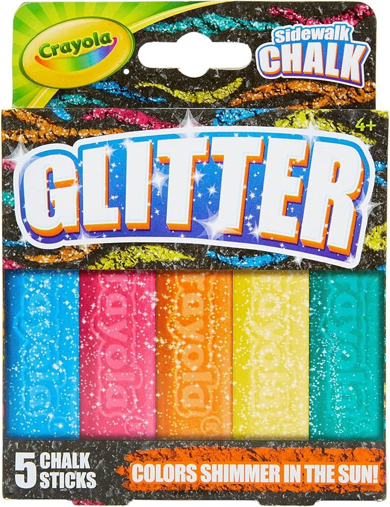 Crayola Outdoor Chalk, Glitter Sidewalk Chalk, Summer Toys, 5 Count | Amazon (US)