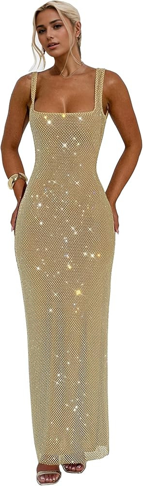 Glitter Mesh Bodycon Dress for Women 2025 Birthday,Bachelorette Party | Amazon (US)