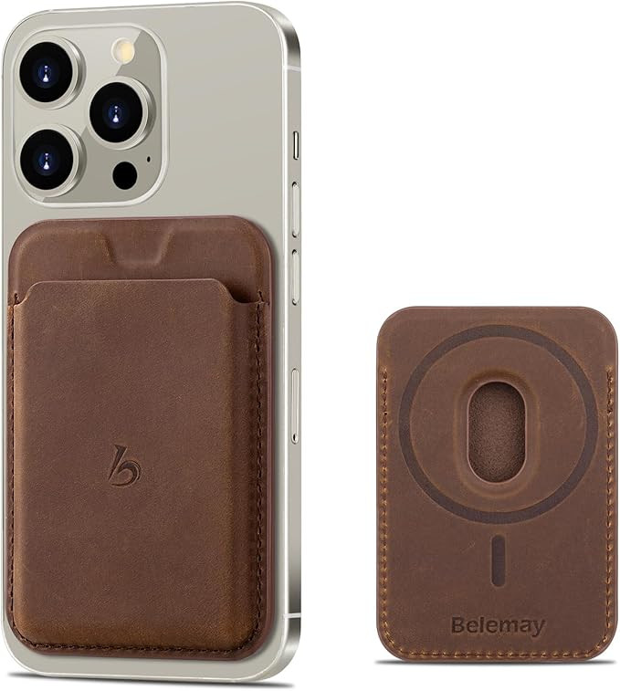 Belemay Strong Magnetic Wallet Compatible with Magsafe, Minimal Card Holder for 1-2 Cards, Crazy ... | Amazon (US)