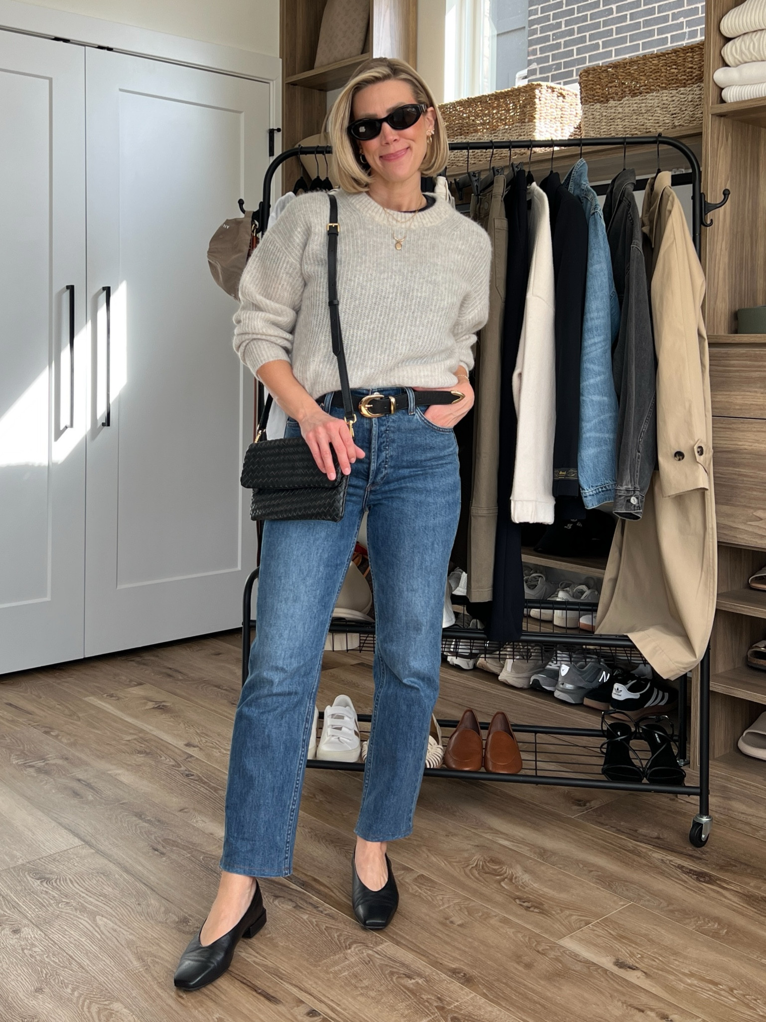 Wearing small tee, small sweater, 26/regular jeans, small belt, flats tts 

#LTKfindsunder50 #LTKstyletip #LTKfindsunder100