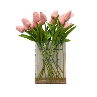 Aesthetic Book Vase for Flowers Room Decor, Decorative Acrylic Vase, Clear | The Home Depot