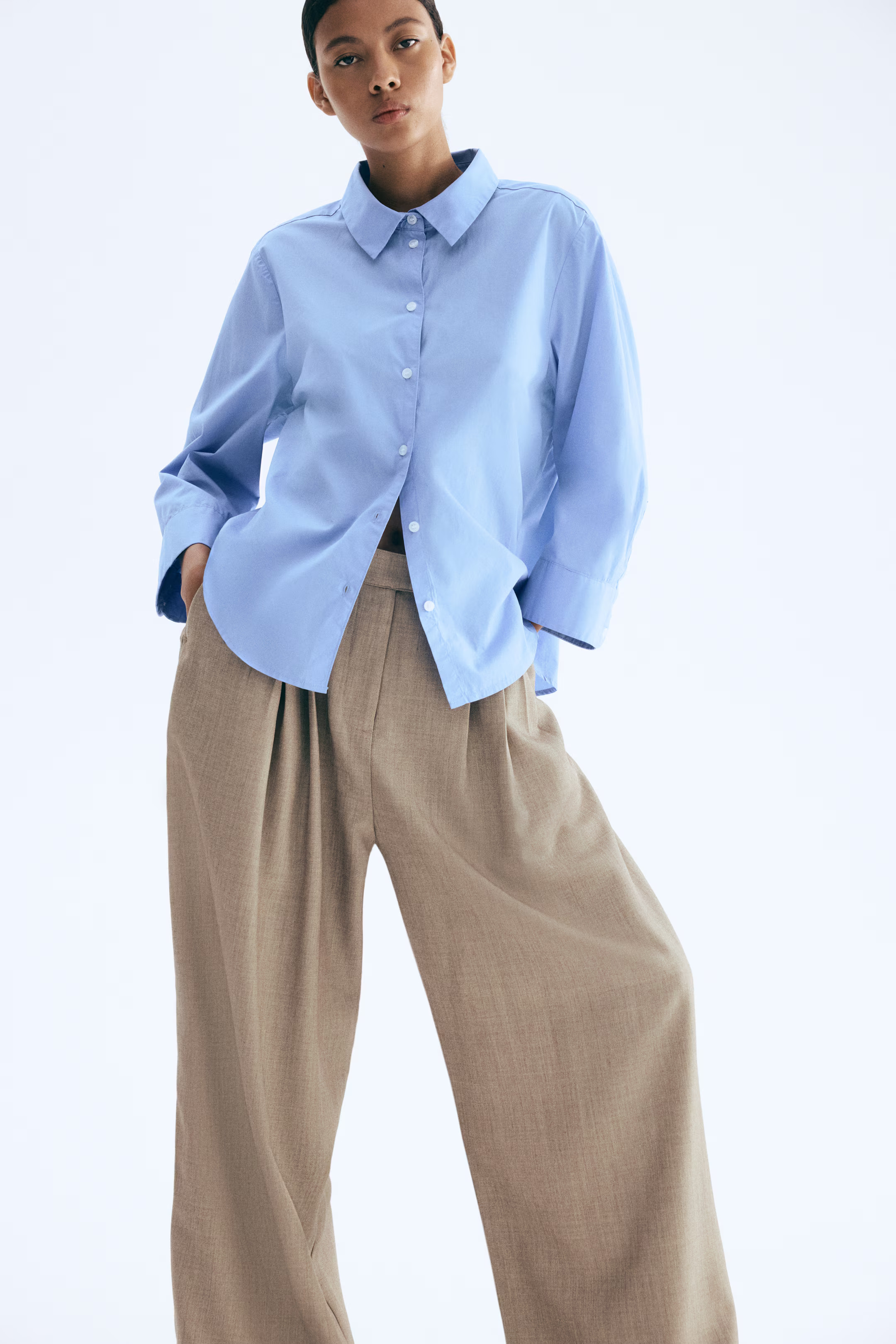 Bluse aus Baumwollpopeline | H&M (DE, AT, CH, NL, FI)