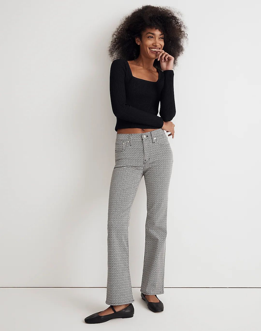 Kick Out Crop Jeans in Houndstooth Check | Madewell