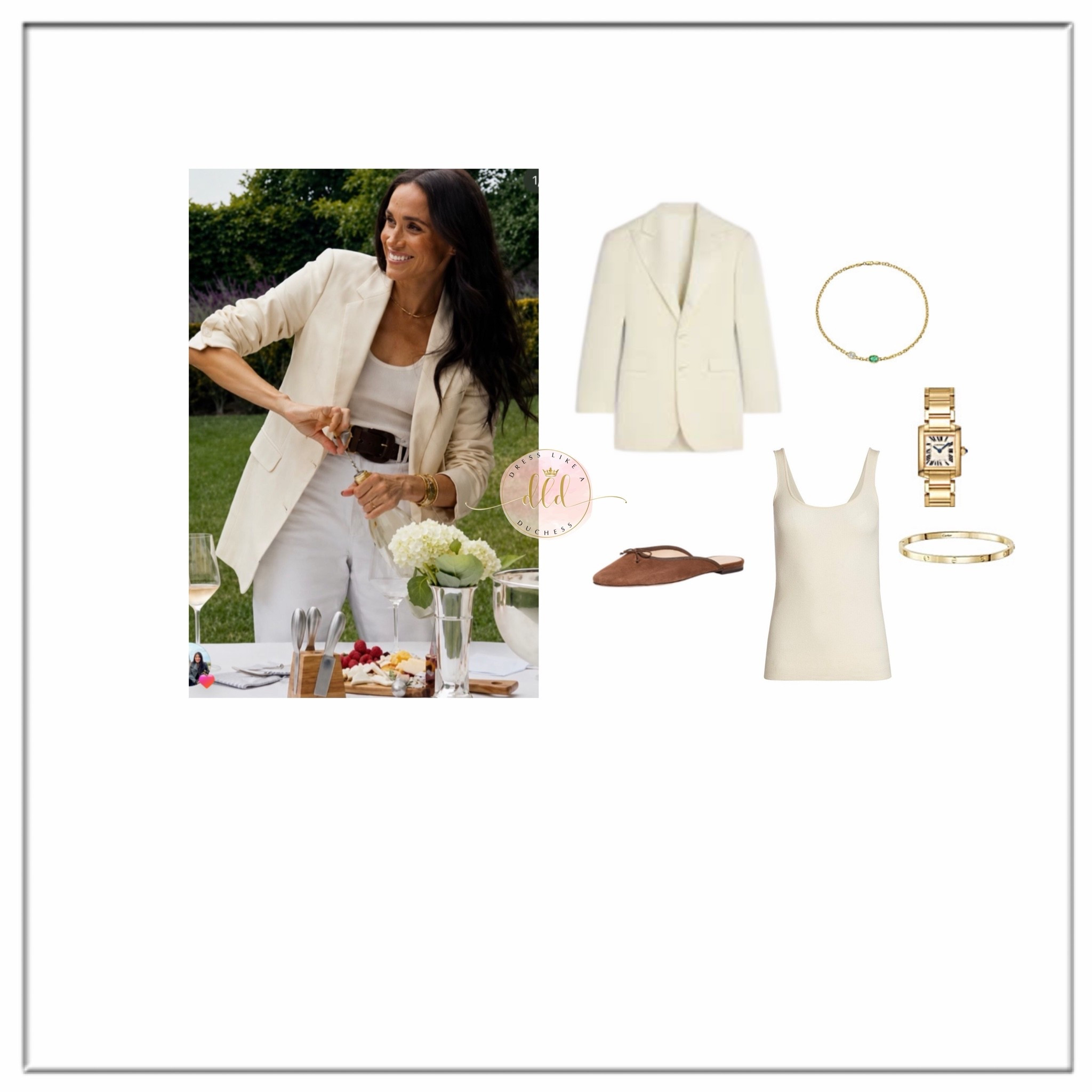 6/11/26 Meghan Markle in a new As Ever campaign wearing a Chloe Colonne Blazer