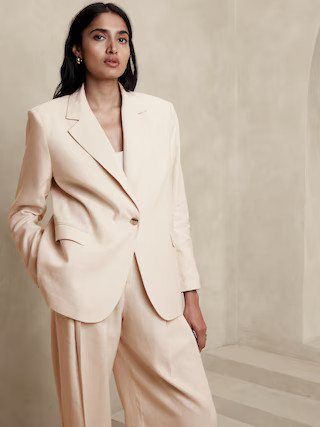 Lena Relaxed Linen-Blend Blazer | Banana Republic (US)