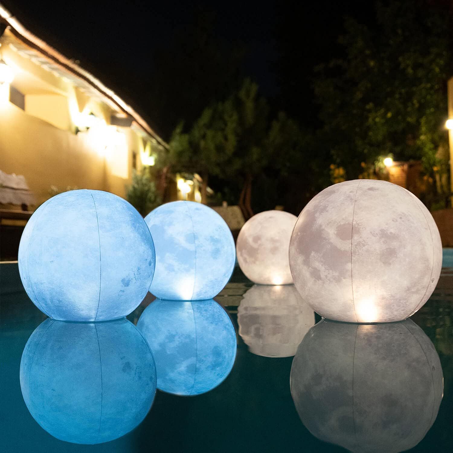 Full Moon Floating Pool Lights Solar Powered - 14 inch Pool Lights That Float, Inflatable Waterpr... | Amazon (US)