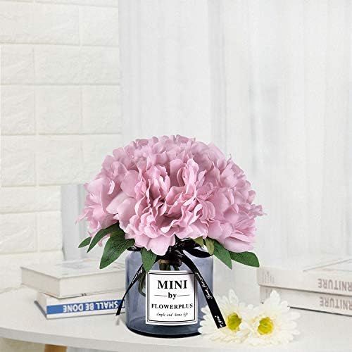 Martine Mall Artificial Peony Flowers with Vase, Faux Peony Flowers Fake Flowers Arrangements for Ho | Amazon (US)