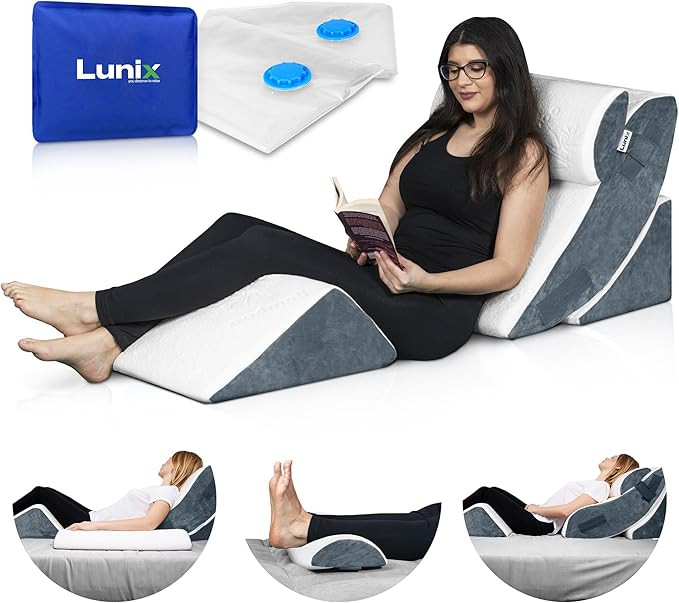 Lunix LX5 4pcs Orthopedic Bed Wedge Pillow Set, Post Surgery Memory Foam for Back, Leg Pain Relie... | Amazon (US)