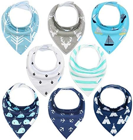 Baby Bibs 8 Pack Soft and Absorbent for Boys & Girls - Baby Bandana Drool Bibs | Amazon (US)