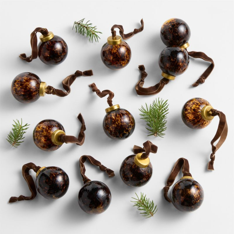 Mini Tortoise Christmas Tree Ornaments, Boxed Set of 12 | Crate & Barrel