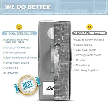 Sheet Organizers and Storage, 4-Pack, Queen/King Size (Grey), Bed Sheet Organizer, Linen Closet O... | Amazon (US)