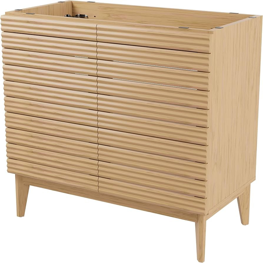 JONATHAN Y VAN1007A Calandre 36 in. W x 18 in. D x 33 in. H Thin Linear Slat Modern Farmhouse 2-S... | Amazon (US)