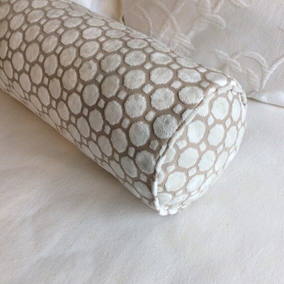Raised Velvet Ivory bolster pillow 7x20 includes insert | Etsy | Etsy (US)