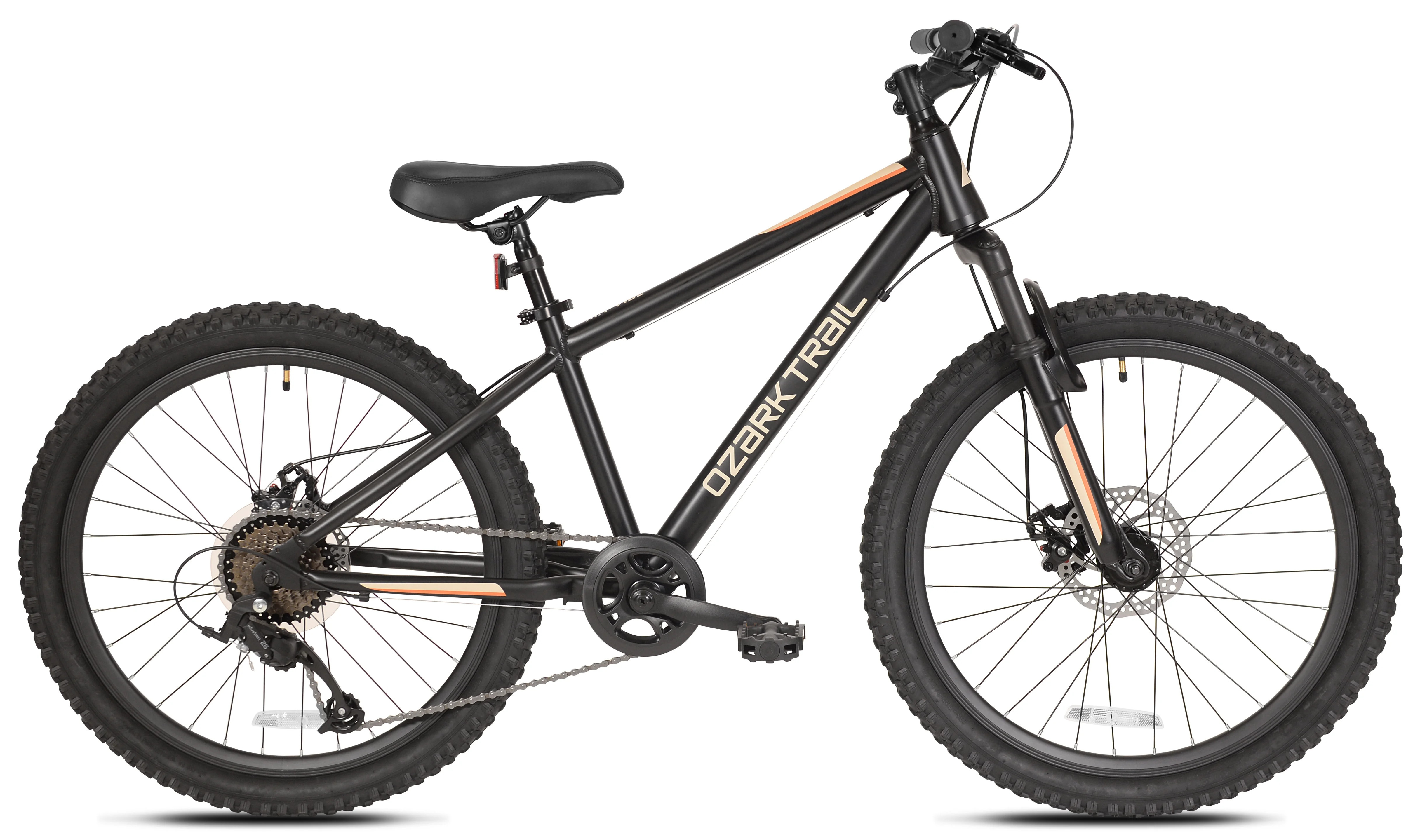 Ozark Trail Glide Mountain Bike, 24" Wheels, 8 Speed, Black, Fits Riders 4'6" - 5'6", Teen | Walmart (US)