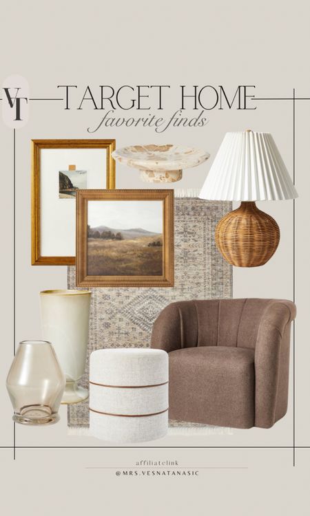 Neutral, brown tone Target favorite finds! Love the warmth all these pieces add to a room. 

@target #targetstyle Living room, bedroom, living room decor, home decor, accent chair, modern organic, earthy neutrals, framed art, rug, lamp, table lamp, vase,

#LTKSaleAlert #LTKHome
