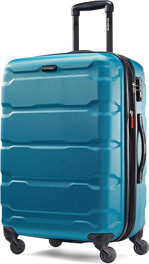 Samsonite Omni PC Hardside Expandable Luggage with Spinner Wheels, Checked-Medium 24-Inch, Caribb... | Amazon (US)