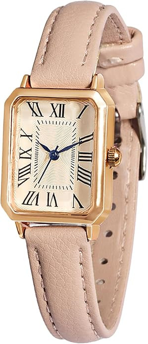 BESTKANG Leather Strap Watches for Women Elegant Dainty Ladies Watch Vintage Rectangle Women Quar... | Amazon (US)