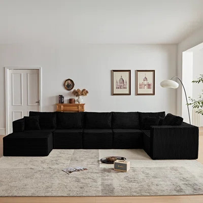 Modular Cloud Sectional Sofa With U-Shape Chaise, Cloud Couch Sectional With Deep Seat & Plush Corduroy Fabric, No Assembly Needed Upholstered Couches | Wayfair North America