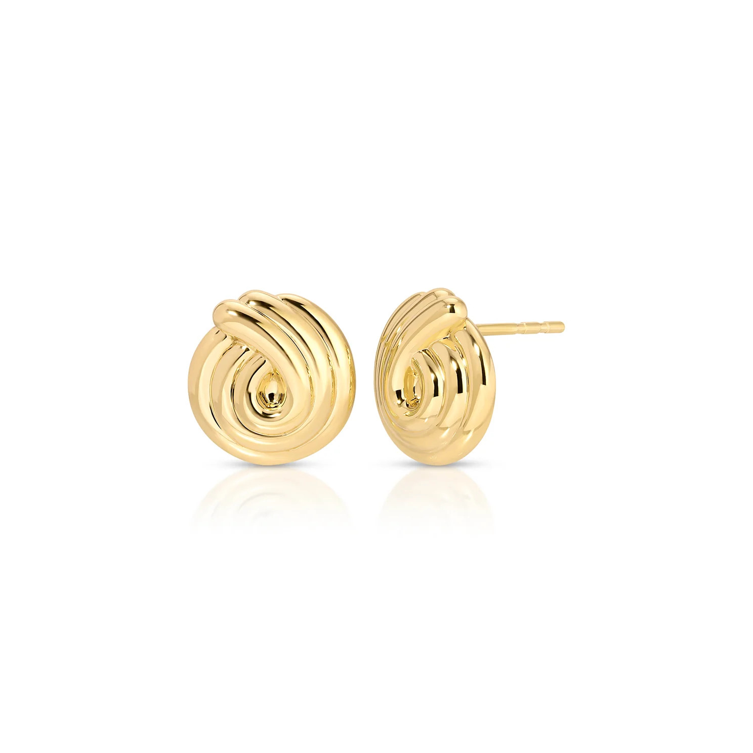 Gold Swirl Stud Earrings14k Yellow Gold | EF Collection