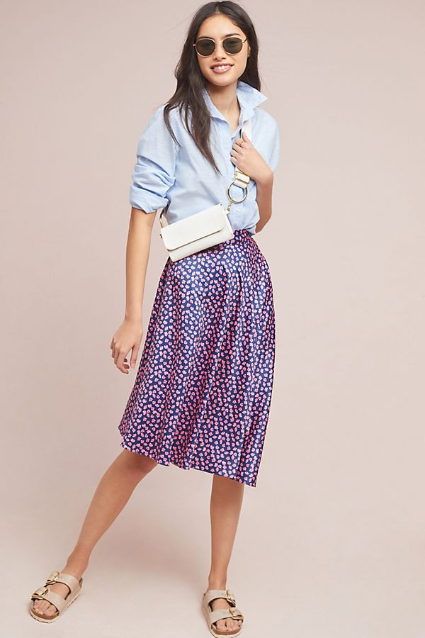 Tulips Asymmetrical Midi Skirt | Anthropologie (US)