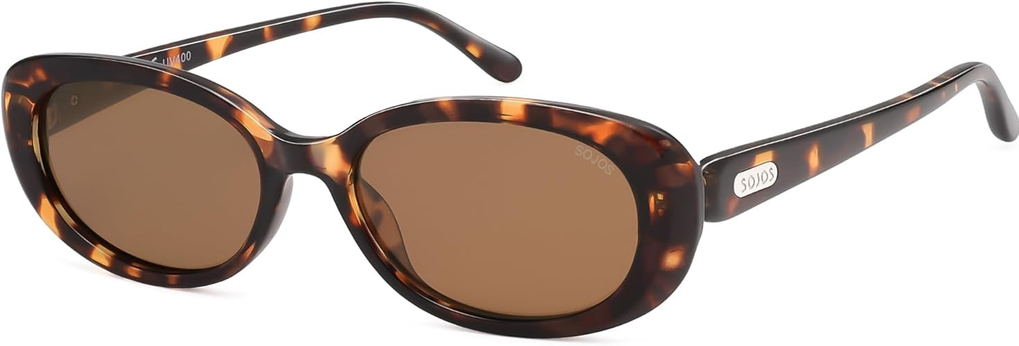 SOJOS Retro Oval Polarized Sunglasses for Women Men SJ2369 | Vintage Big 90s Style Womens Mens Sh... | Amazon (US)