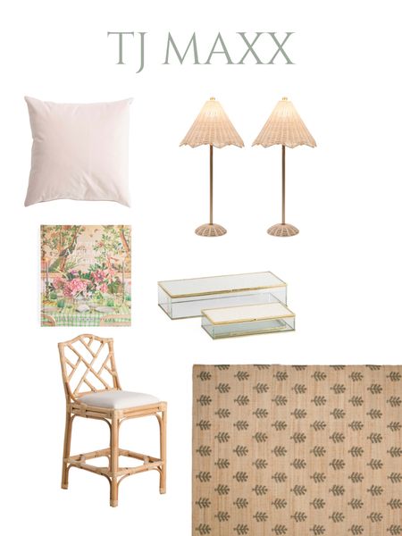 Tj maxx home finds, coffee, table, book, Erin Gates, Momeni area rug, jute, sisal, grand millennial, scalloped lamp, table lamp, glam, rattan stool, home goods, keepsake boxes, velvet throw pillow, blush pink, traditional #competition

#LTKunder100 #LTKhome #LTKFind
